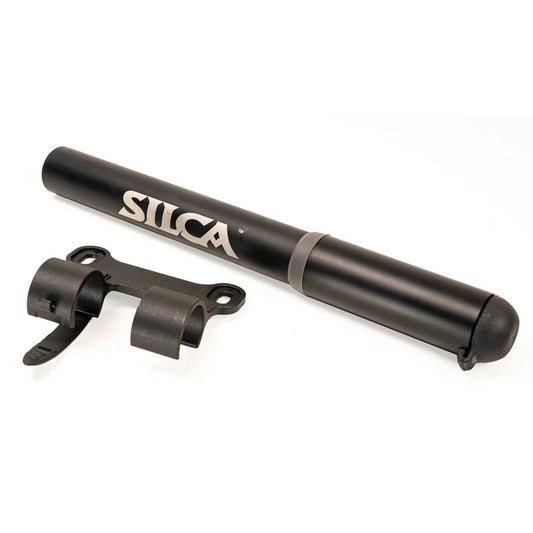 Silca Gravelero Mini Pump - 80psi, Aluminum, Presta/Schrader, With Bracket, Retractable hose