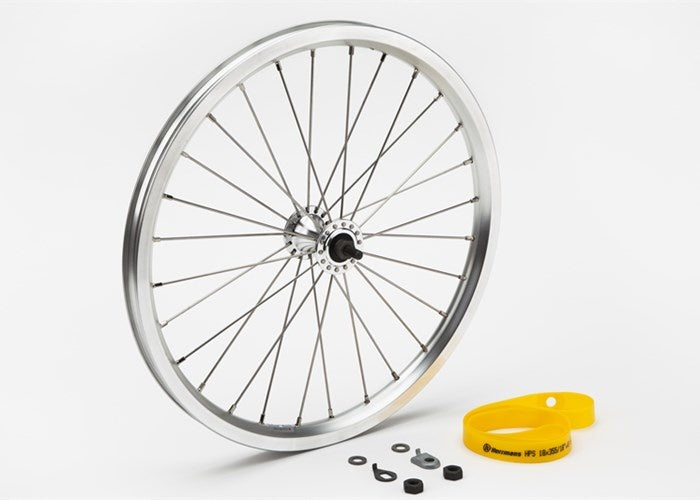 Brompton Front Wheel Radial Lacing Includes Fittings for Standard Bikes Silver - QFWSS