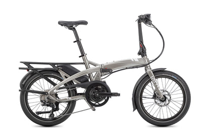 Silver Tern folding electric bicycle on a white background
