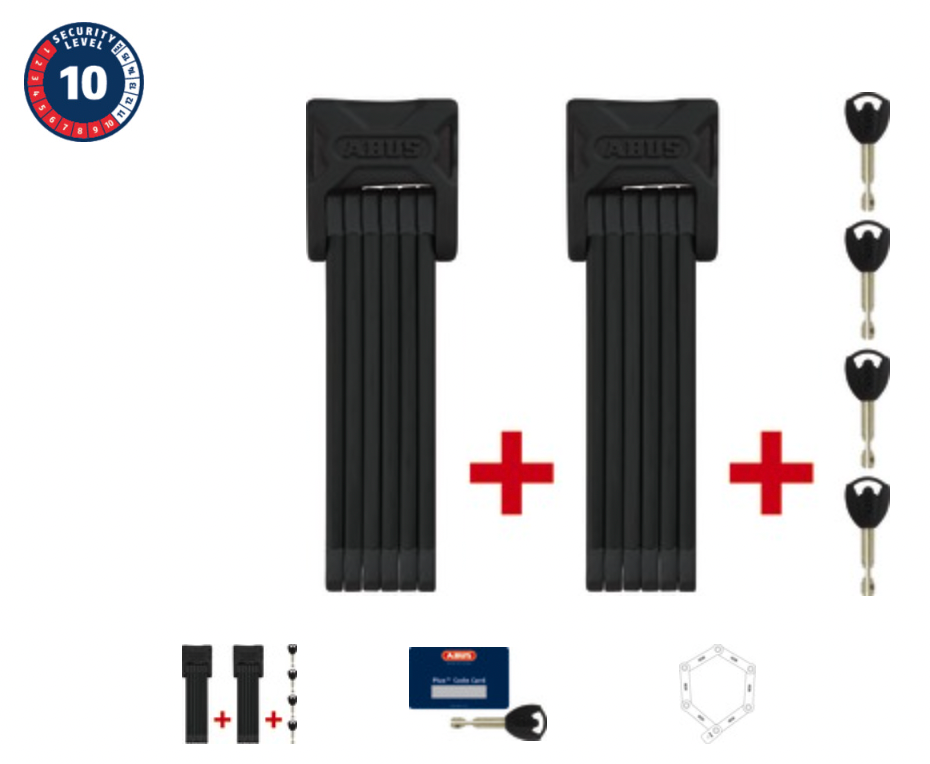 ABUS Bordo XPlus Twinset Folding Locks 6000K 90cm