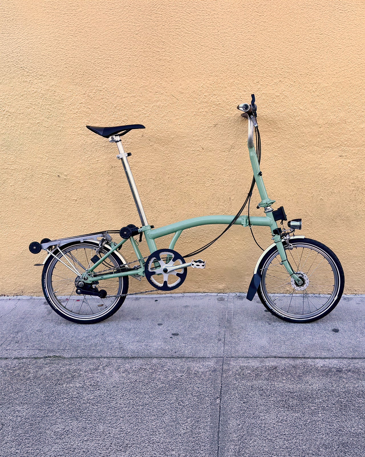 Used Brompton M6L, Sage Green, Dynamo, Rear Rack, Telescopic Seatpost, Ergon Grips