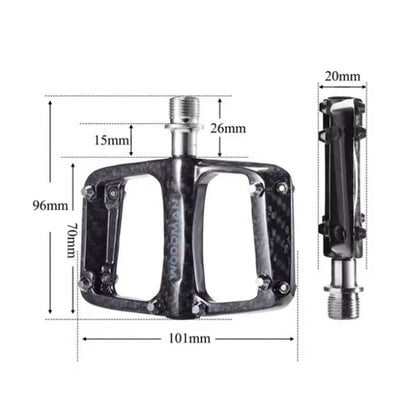 Woodman Ultralight Carbon Pedals for Brompton - Titanium